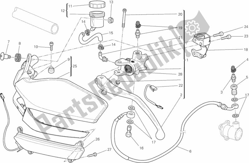 Alle onderdelen voor de Koppeling Hoofdremcilinder van de Ducati Multistrada 1200 S Touring 2014